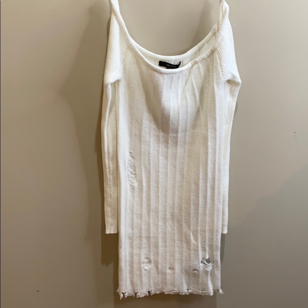 Off shoulder sweater dress